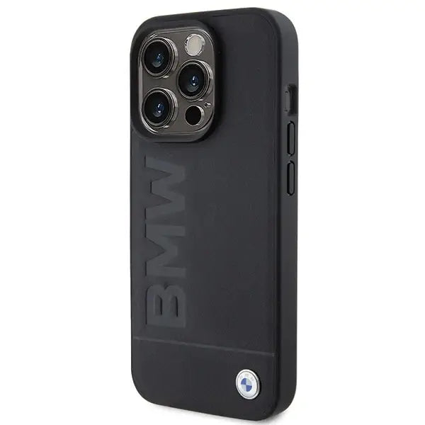 BMW MagSafe Leather Hot Stamp case for iPhone 15 Pro - black - Cell phone cases and covers<<<HurtelXML