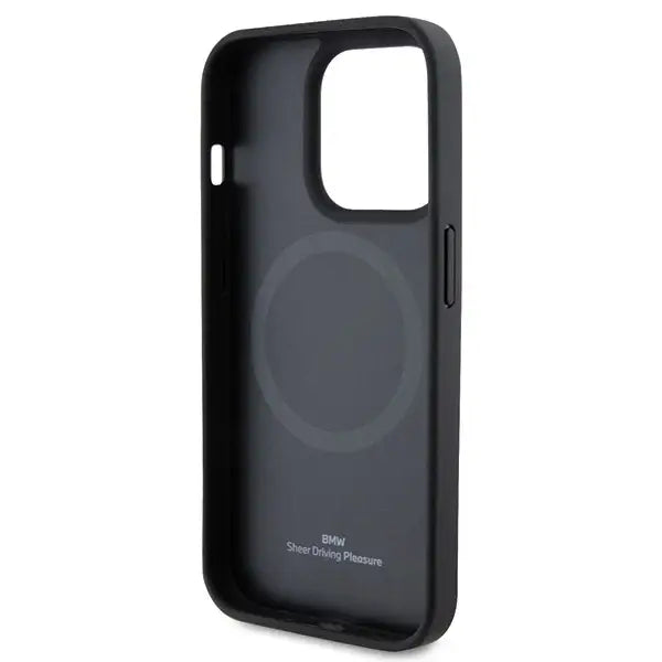 BMW MagSafe Leather Hot Stamp case for iPhone 15 Pro - black - Cell phone cases and covers<<<HurtelXML