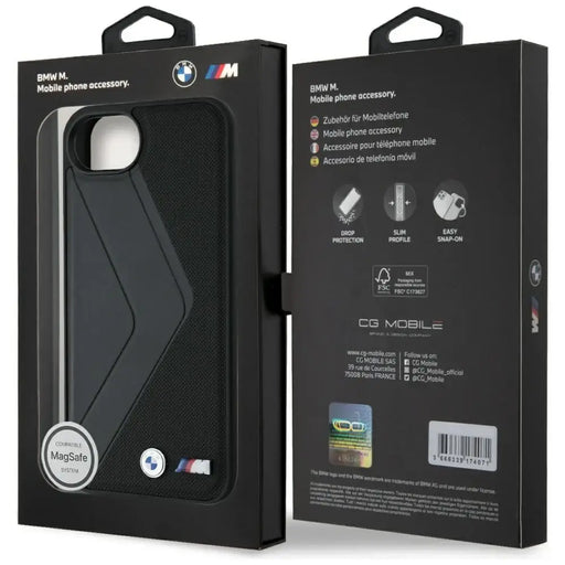 BMW Oversized Stripes MagSafe case for iPhone 16e - black - Cell phone cases and covers<<<HurtelXML
