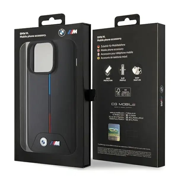 BMW Quilted Tricolor MagSafe case for iPhone 15 Pro Max - black - Cell phone cases and covers<<<HurtelXML