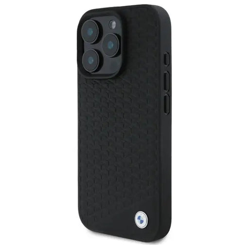 BMW Sign Leather Diamond Metal Logo MagSafe iPhone 16 Pro Case - Black - Cell phone cases and covers<<<HurtelXML