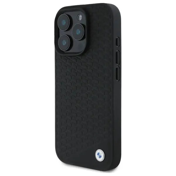 BMW Sign Leather Diamond Metal Logo MagSafe iPhone 16 Pro Case - Black - Cell phone cases and covers<<<HurtelXML