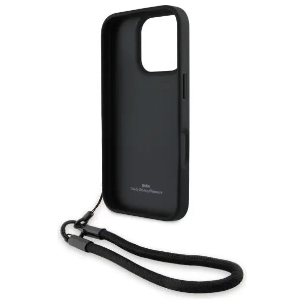 BMW Signature Leather Wordmark Cord case for iPhone 16 Pro Max - black - Cell phone cases and covers<<<HurtelXML