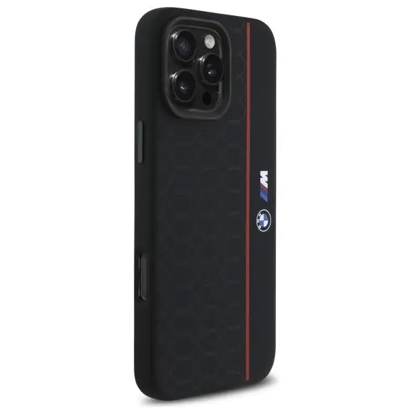 BMW Silicone Hexagon Red Line MagSafe Case for iPhone 16 Pro Max - Black - Cell phone cases and covers<<<HurtelXML