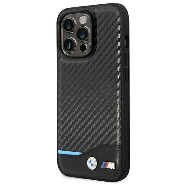 Case BMW BMHCP14L22NBCK iPhone 14 Pro 6.1 "black / black Leather Carbon