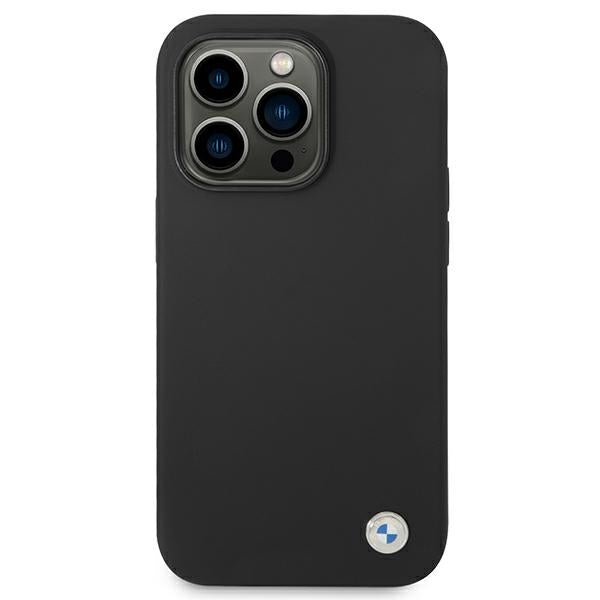 BMW Silicone Metal Logo Case for iPhone 14 Pro - Black