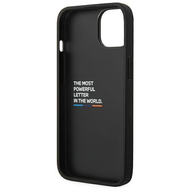 Case BMW BMHCP14M22PTDK iPhone 14 Plus 6.7 "black / black Leather Stamp Tricolor