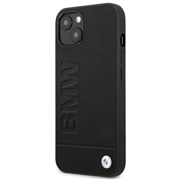 Case BMW BMHCP14MSLLBK iPhone 14 Plus 6.7 "black / black Leather Stamp