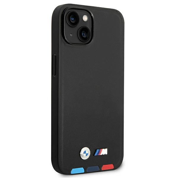Case BMW BMHCP14S22PTDK iPhone 14 6.1 "black / black Leather Stamp Tricolor