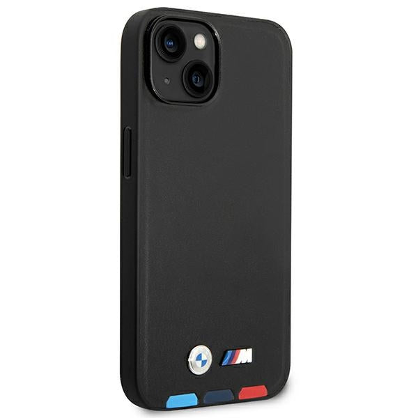 Case BMW BMHMP14M22PTDK iPhone 14 Plus 6.7 "black / black Leather Stamp Tricolor Magsafe