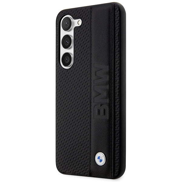 Case BMW BMHCS23M22RDPK S23+ S916 black/black hardcase Leather Textured & Stripe