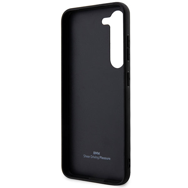Case BMW BMHCS23M22RDPK S23+ S916 black/black hardcase Leather Textured & Stripe