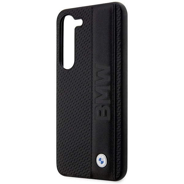 Case BMW BMHCS23M22RDPK S23+ S916 black/black hardcase Leather Textured & Stripe
