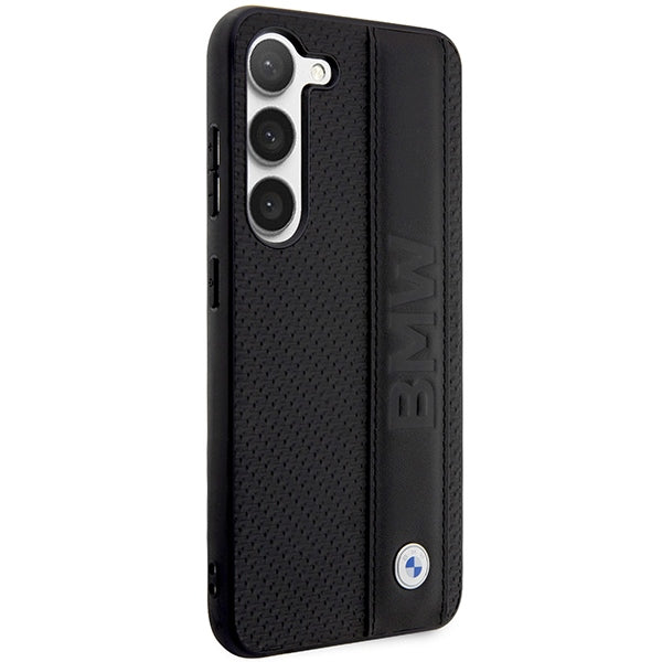Case BMW BMHCS23M22RDPK S23+ S916 black/black hardcase Leather Textured & Stripe