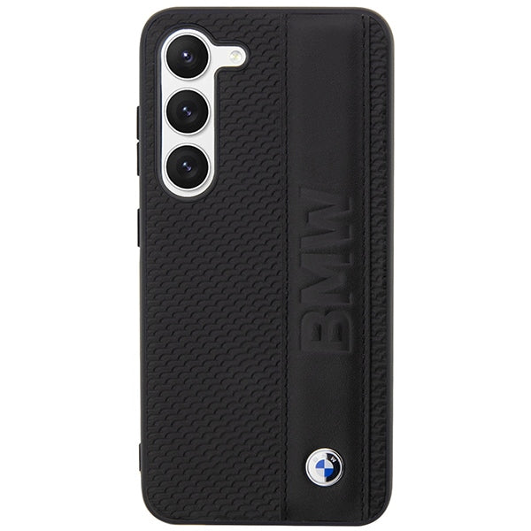 Case BMW BMHCS23M22RDPK S23+ S916 black/black hardcase Leather Textured & Stripe