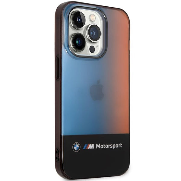 BMW Half Tricolor Case for iPhone 14 Pro Max 6.7" - Black