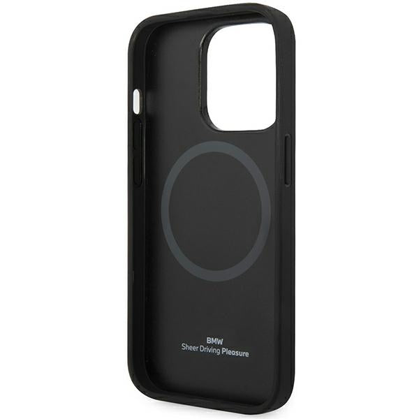 Case BMW BMHMP14X22RFGK iPhone 14 Pro Max 6.7" black/black Leather Diamond Pattern MagSafe
