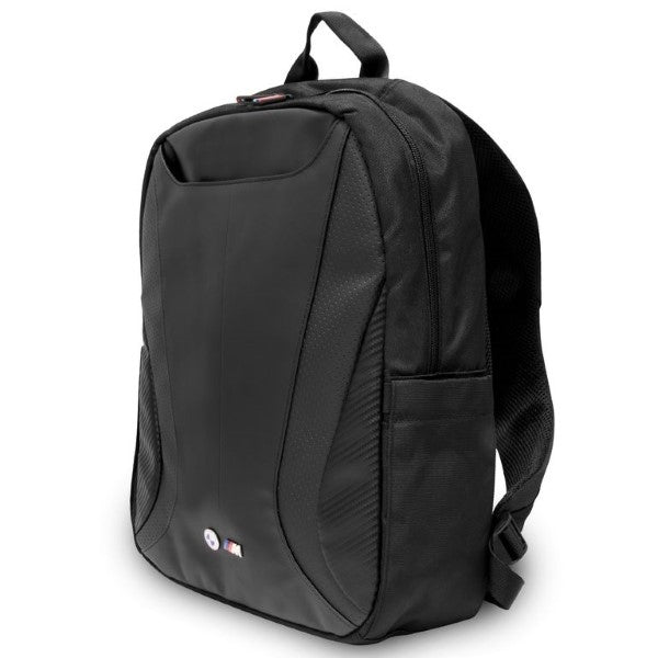 BMW Carbon&amp;Leather Tricolor backpack for a 16" laptop - black