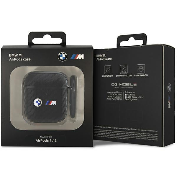 BMW BMA2WMPUCA2 AirPods 1/2 cover black/black Carbon Double Metal Logo