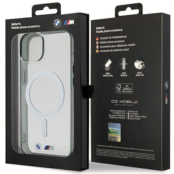 BMW Silver Ring MagSafe case for iPhone 14 Plus - transparent