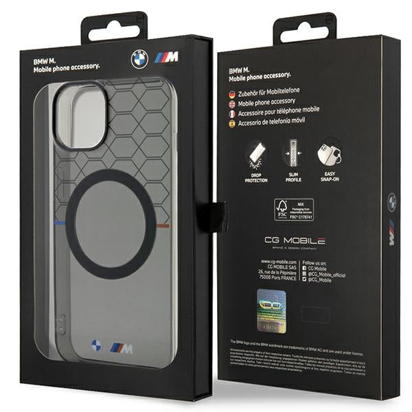 Case BMW BMHMP14SHGPK iPhone 14 6.1" grey/grey Pattern MagSafe
