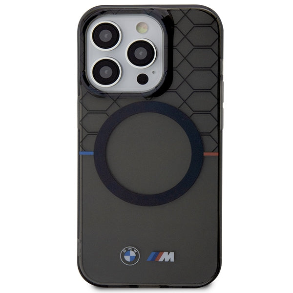 Case BMW BMHMP14XHGPK iPhone 14 Pro Max 6.7" grey/grey hardcase Pattern MagSafe