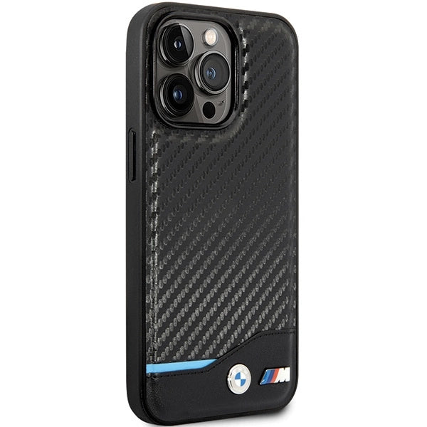 BMW Leather Carbon Case for iPhone 13 Pro Max - Black