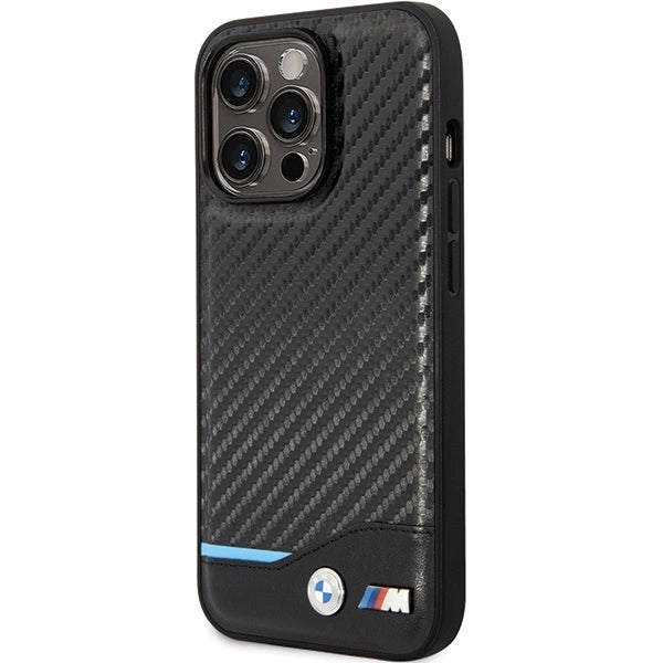 BMW Leather Carbon Case for iPhone 13 Pro Max - Black