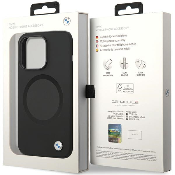 BMW BMHMP14LSILBK2 case for iPhone 14 Pro - black Signature Liquid Silicone MagSafe