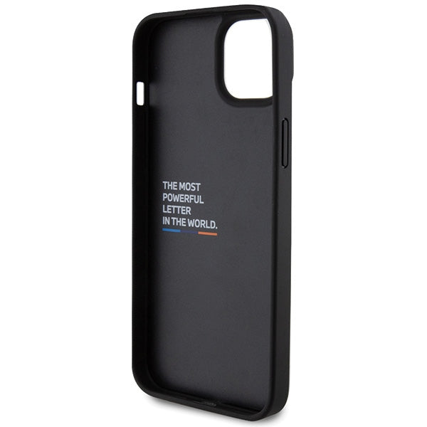 BMW Leather Carbon case for iPhone 15 Plus - black