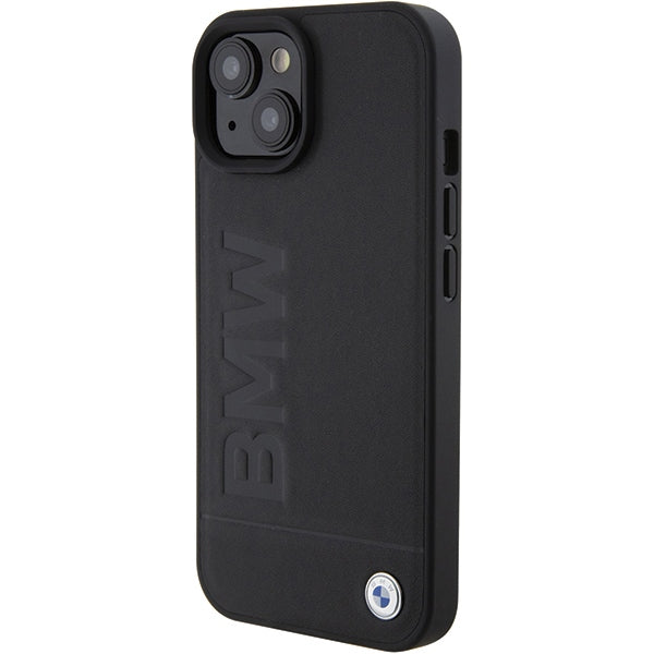 BMW Leather Hot Stamp case for iPhone 15 Plus - black