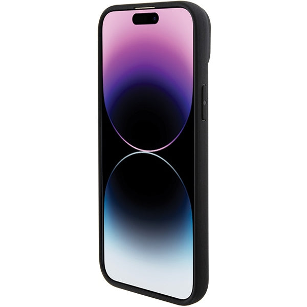 BMW Leather Hot Stamp case for iPhone 15 Plus - black