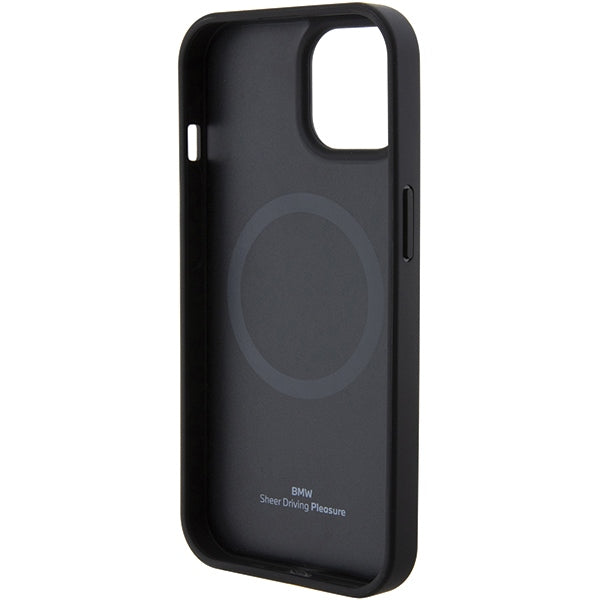 BMW MagSafe Leather Hot Stamp case for iPhone 15 Plus - black