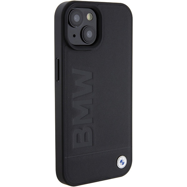 BMW MagSafe Leather Hot Stamp case for iPhone 15 Plus - black