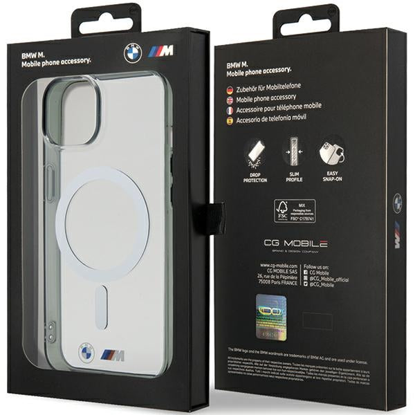 BMW Silver Ring MagSafe iPhone 15 Case - Clear