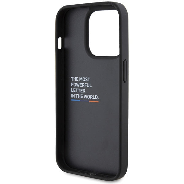 BMW BMHCP15L22PTDK iPhone 15 Pro 6.1" black/black Leather Stamp Tricolor