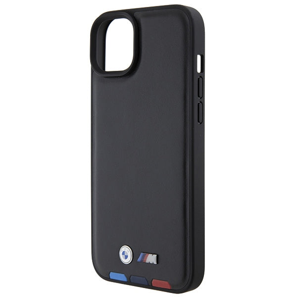 BMW BMHCP15M22PTDK iPhone 15 Plus 6.7" black/black Leather Stamp Tricolor