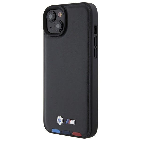 BMW BMHCP15M22PTDK iPhone 15 Plus 6.7" black/black Leather Stamp Tricolor
