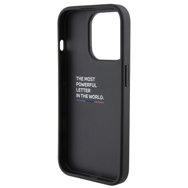 BMW Quilted Tricolor iPhone 15 Pro Case - Black