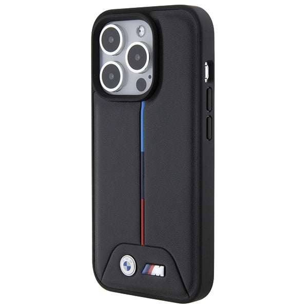 BMW Quilted Tricolor iPhone 15 Pro Case - Black