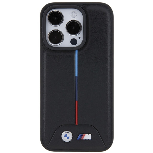 BMW Quilted Tricolor iPhone 15 Pro Case - Black