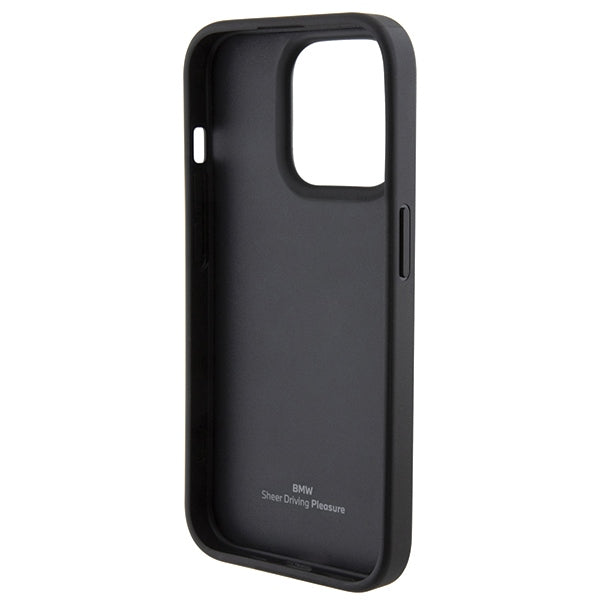 BMW Leather Blue Dots iPhone 15 Pro Max Case - Black
