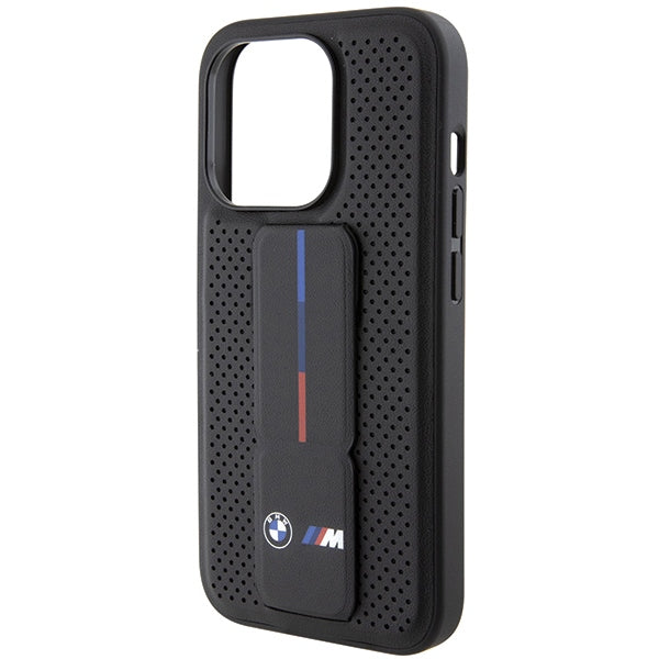 BMW Grip Stand Smooth &amp; Perforated case for iPhone 15 Pro Max - black