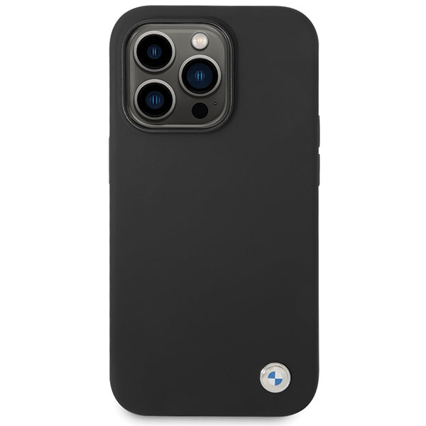 BMW Silicone Metal Logo iPhone 15 Pro Max Case - Black