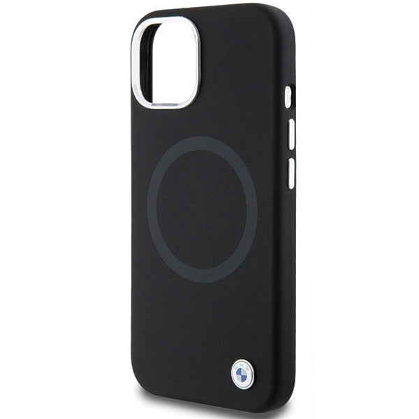 BMW Signature Liquid Silicone MagSafe case for iPhone 15 - black