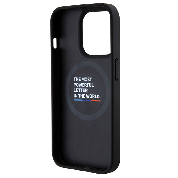 BMW Leather Carbon MagSafe iPhone 15 Pro Max Case - Black
