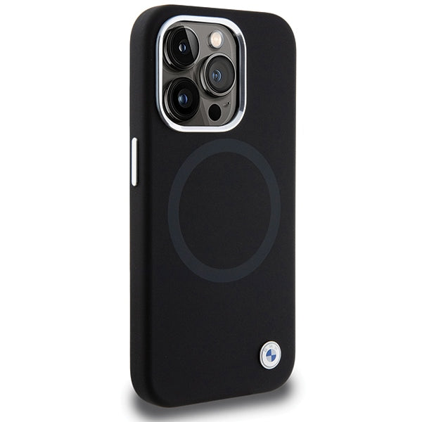BMW Signature Liquid Silicone MagSafe case for iPhone 15 Pro Max - black