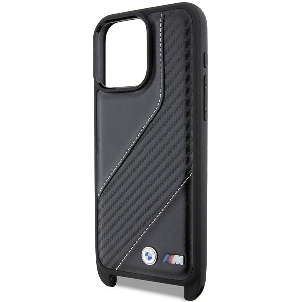 BMW M Edition Carbon Stripe &amp; Strap case for iPhone 15 Pro - black
