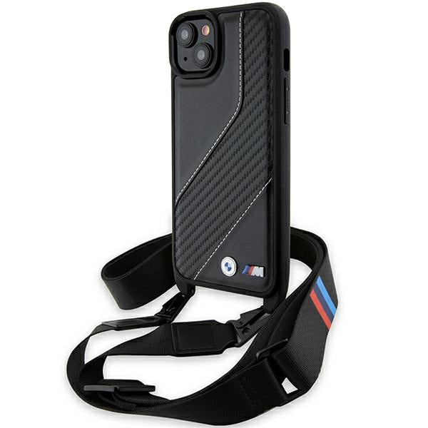 BMW M Edition Carbon Stripe &amp; Strap case for iPhone 15 / 14 / 13 - black