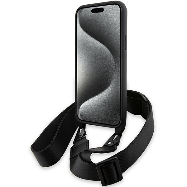 BMW M Edition Carbon Stripe &amp; Strap case for iPhone 15 / 14 / 13 - black